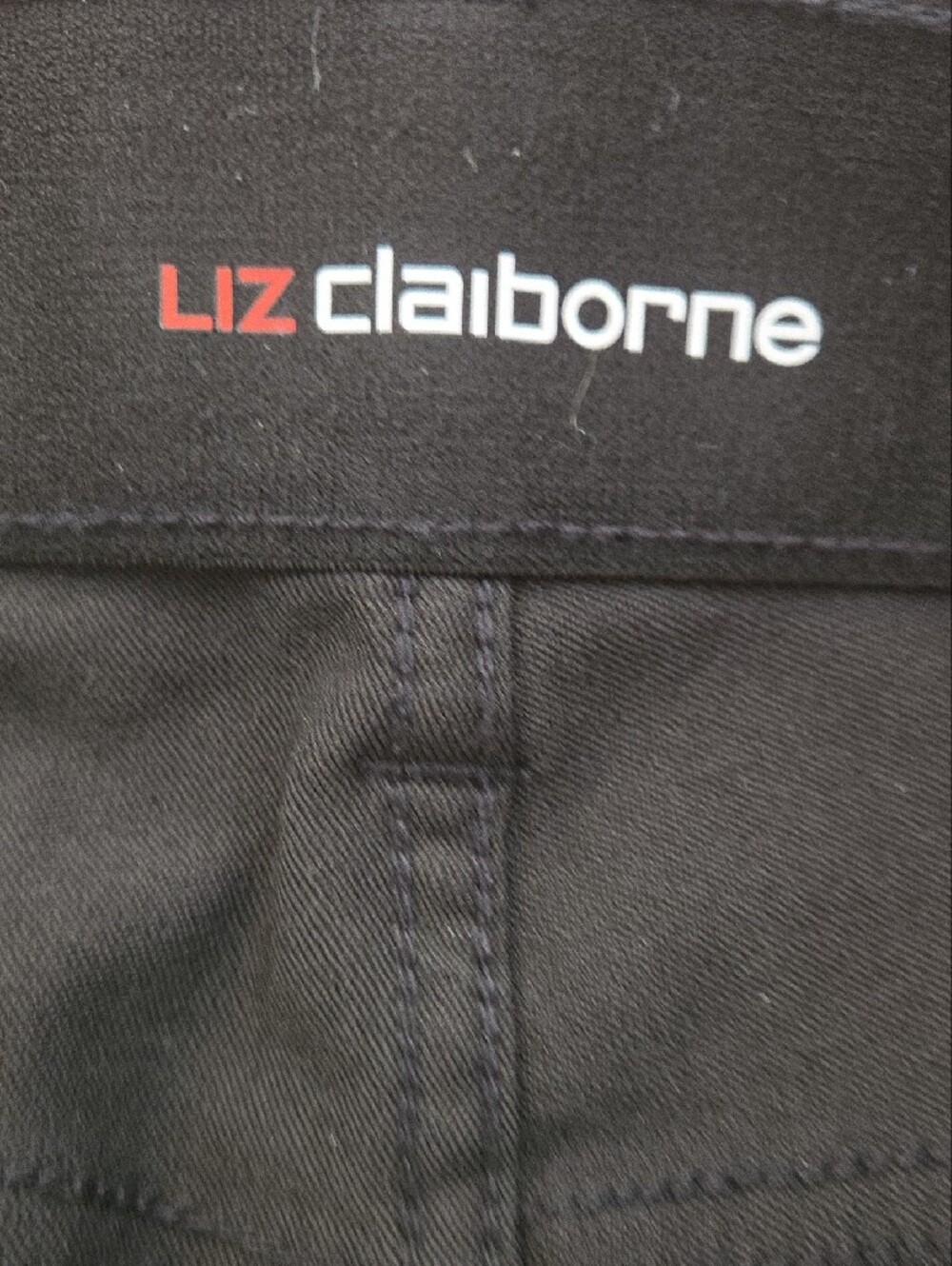 Liz Claiborne Black Mid-Rise Denim Bermuda Shorts - Picture 3 of 5
